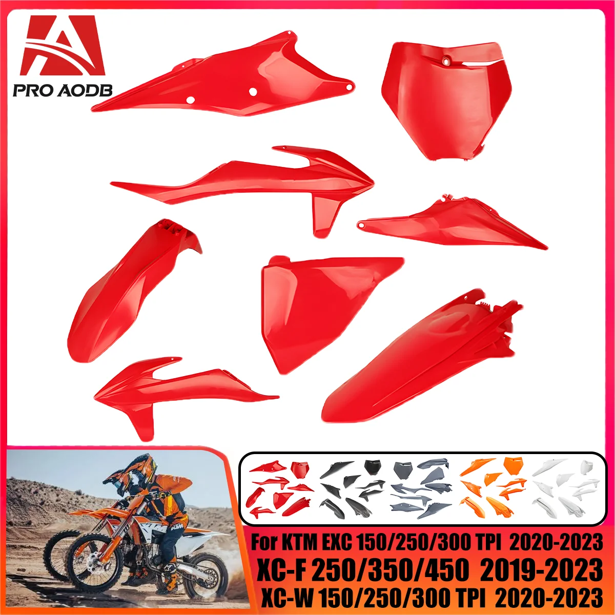 For KTM EXC EXC-F SX SX-F XC XC-F XCW XCF-W 125 150 250 300 350 450 500 Dirt Pit Bike Motorcycle Plastic Full Fairing Body Cover