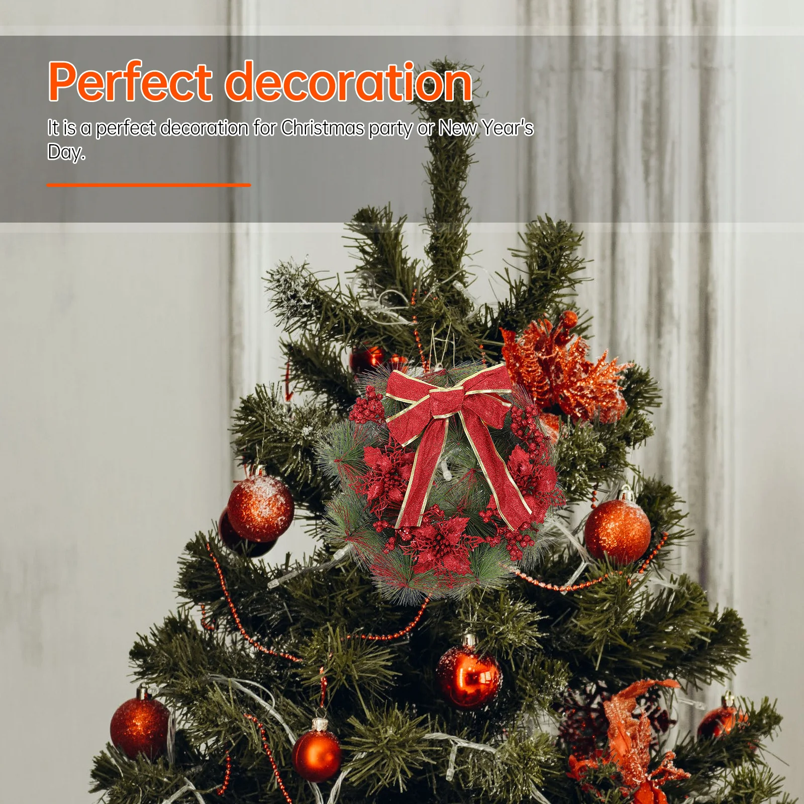 

1Pcs Xmas Hanging Wreath Berry Garland Pendant Decoration Door Wall Christmas Simulation Wreath Indoor Outdoor Photo Prop