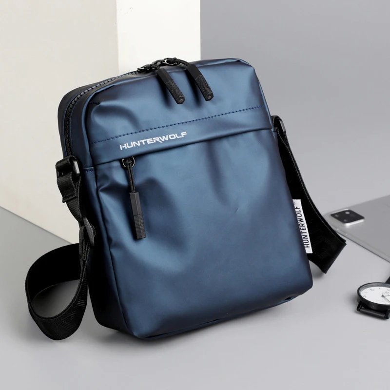 Simple Casual Mini Crossbody Bag Casual Men's Small Shoulder Bag For Men PU Leather Messenger Phone Pouch Husband Side Sling Bag