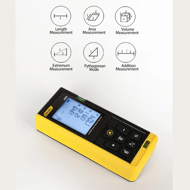 DELI 60M Smart Laser Distance Meter Measure Infrared Rangefinder Handheld Portable Laser Range Finder Tools