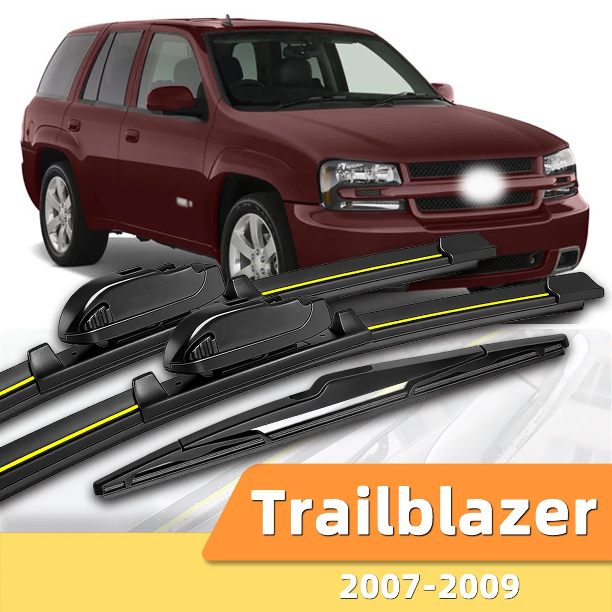 

3PCS Front And Rear Windshield Wipers Suitable For Chevrolet Trailblazer 2007-2009 Automotive Windshield Accessories 2007 2008
