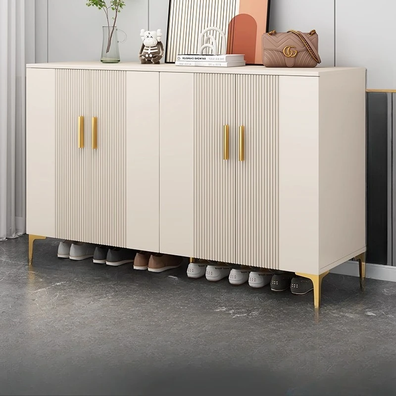 خزانة أحذية من الخشب الصلب، خزانة تخزين عتبة الباب المنزلية، خزانة مدخل مواجهة الحائط، رف أحذية داخلي متعدد الطبقات #3