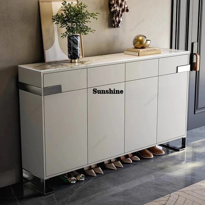 Luxury  Shoe Cabinet Organizer Storage Living Room Mobile Display Box Shoe Shelf Slippers Gabinete Entrance Furniture