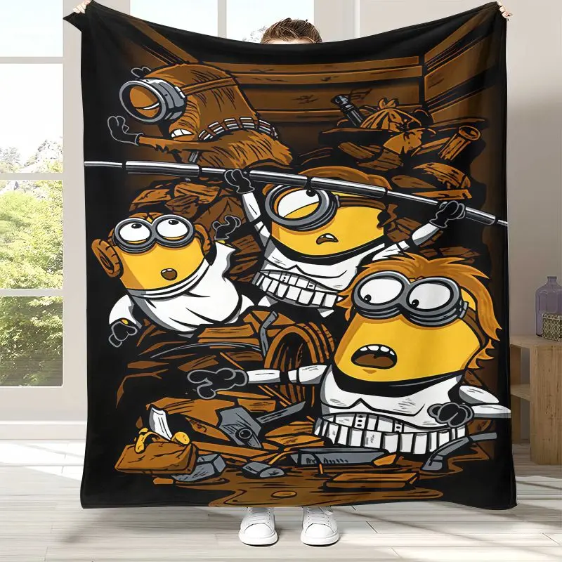 Funny Cute M-Minions Cartoon Soft Flannel Throw Blanket,Cozy Warm Blanket for Bed,Sofa,Living Room,Picnic,Home Decor,Gift