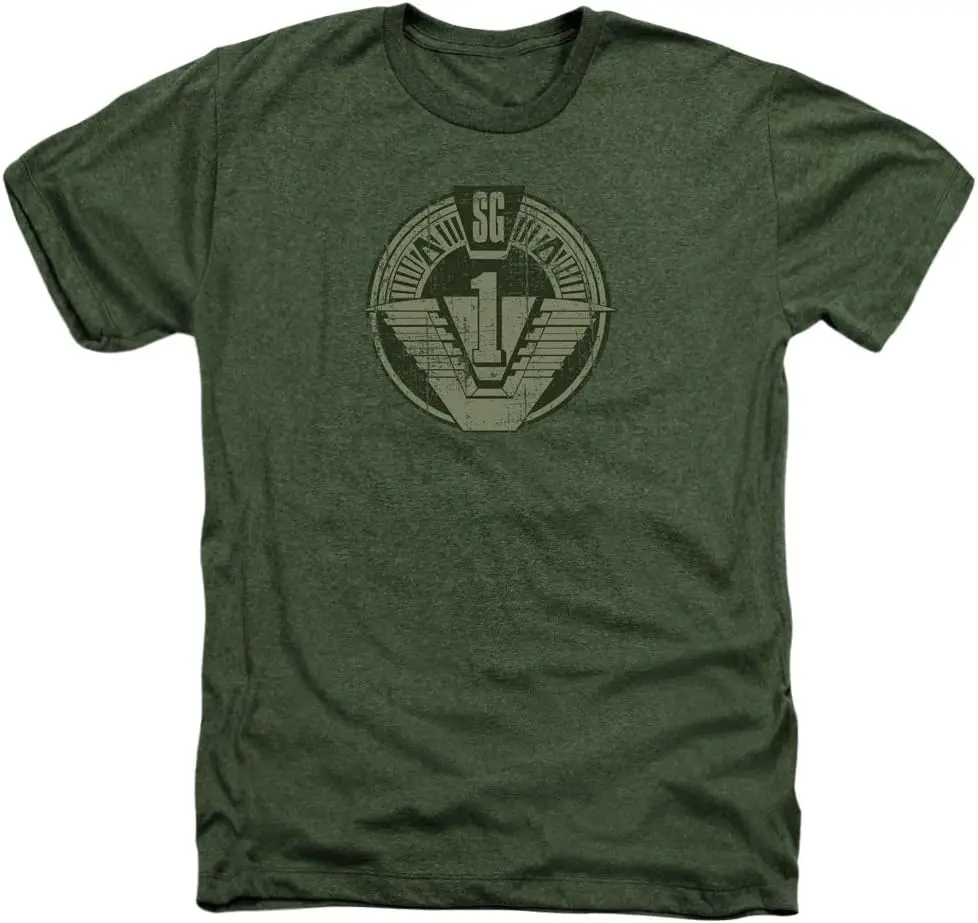 Stargate Sg1 Distressed Unisex Adult Heather T Shirt for Men and Women