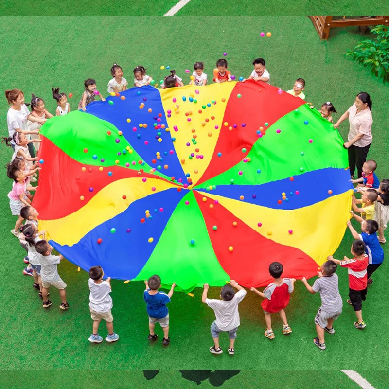 Hot Sale Rainbow Parachute Toy Tent Kindergarten Children Outdoor Play Games