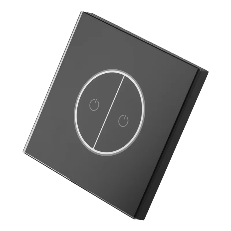 AA60-Tuya Wifi مفتاح ذكي ثنائي الفتح لوحة زجاجية تعمل باللمس مفتاح عالمي للمعايير الأوروبية والولايات المتحدة