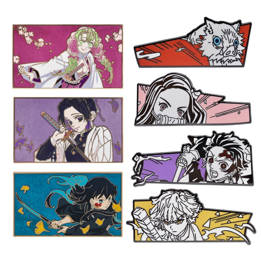 Japanese Anime Kochou Shinobu Hard Enamel Pin Lapel Pins for Backpacks Girls Brooch for Clothes Metal Badges Jewelry Accessories