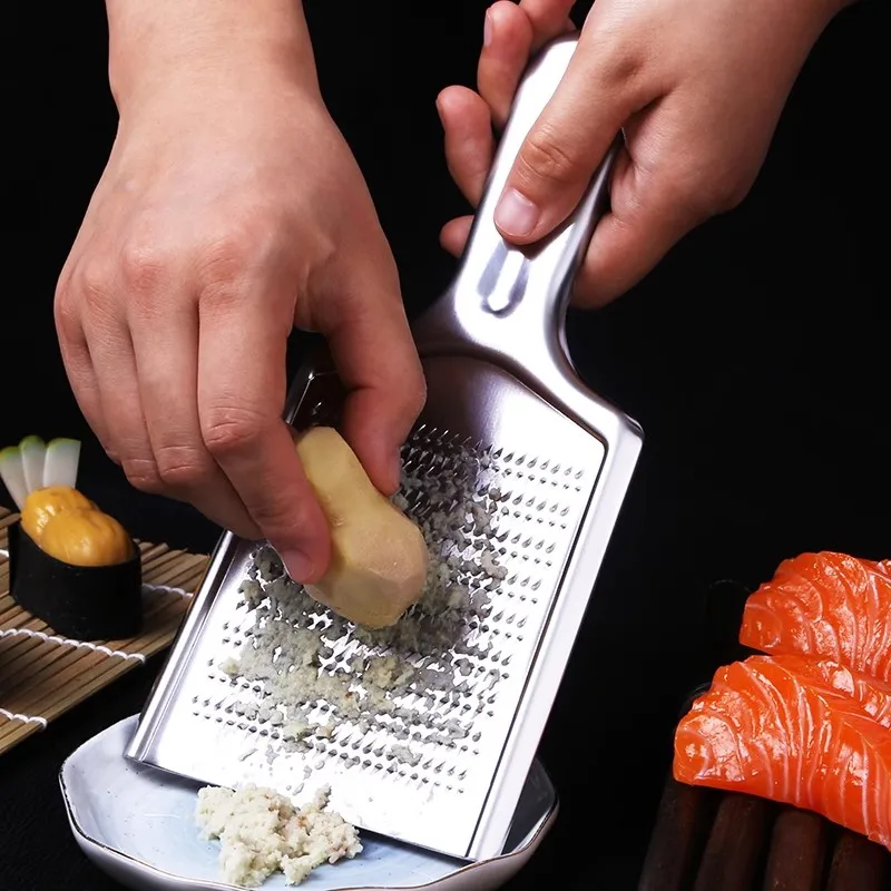 Japanese Restaurant Stainless Steel Ginger Grater Garlic Mustard Potato Food Grinder Plate