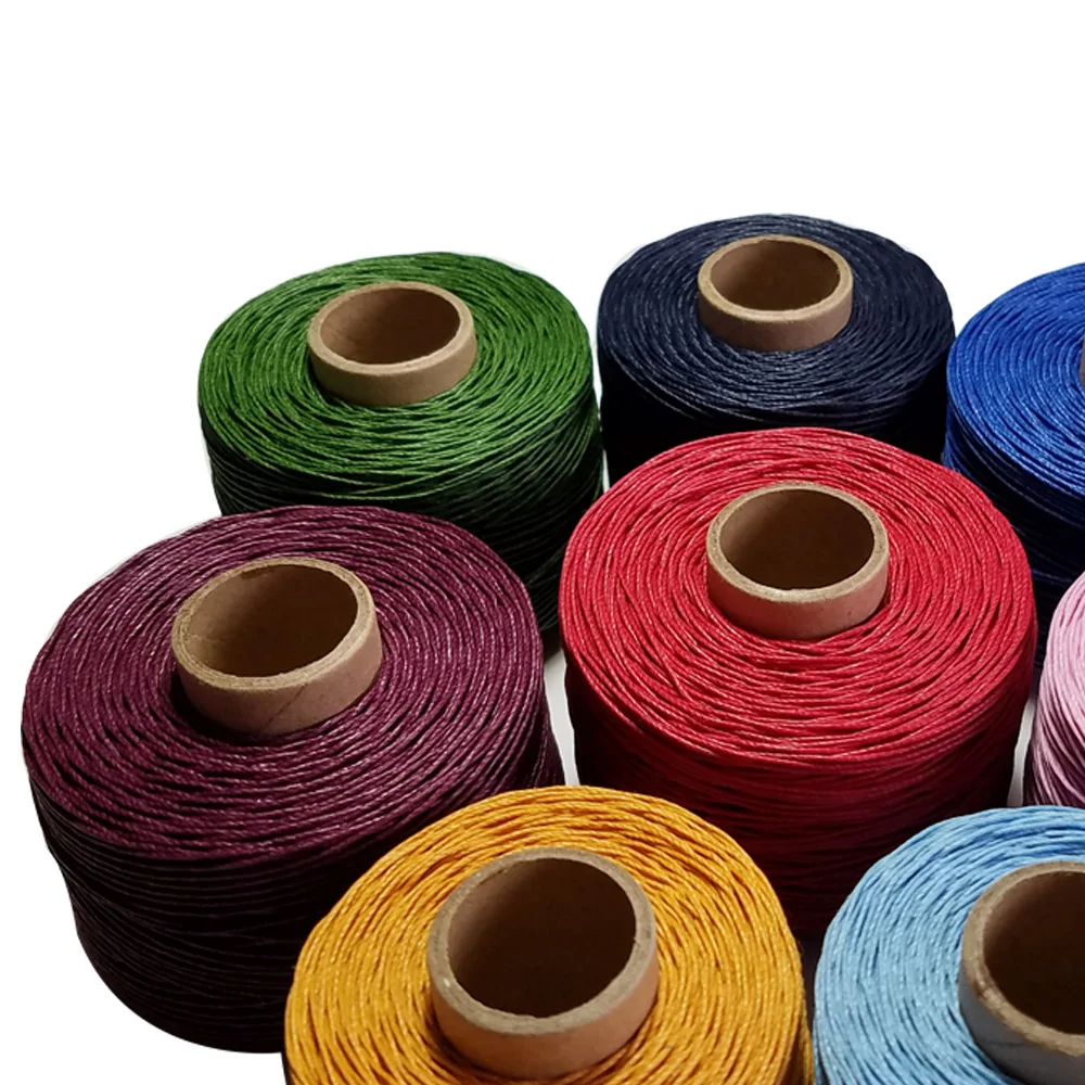 

100m/roll High-Quality Water-Resistant Colorful 100% Linen Waxed Thread Twine Cords for Leather Sewing Handmade Accessories DIY