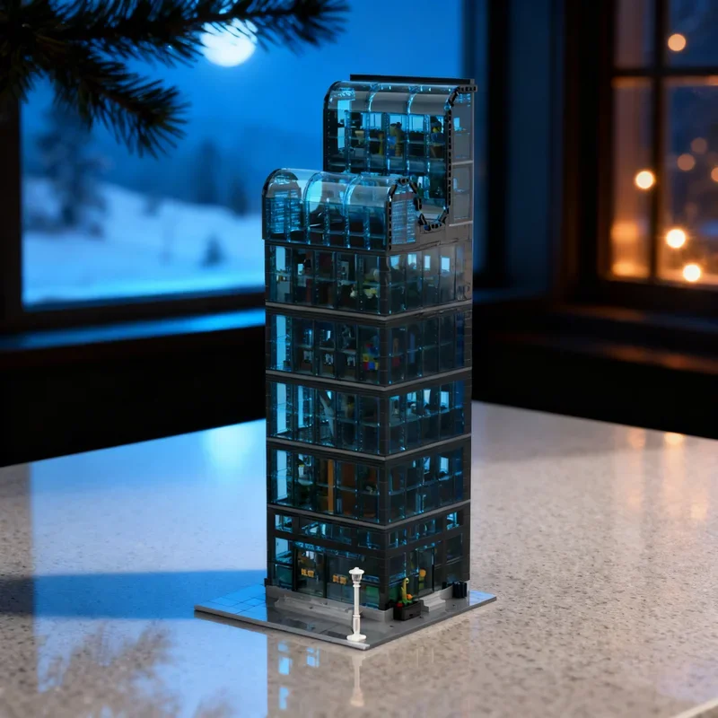 

3700 деталей MOC: Модель небоскреба для города, конструктор для экспертов, архитектурные игрушки, рождественские подарки, развивающая игрушка для детей