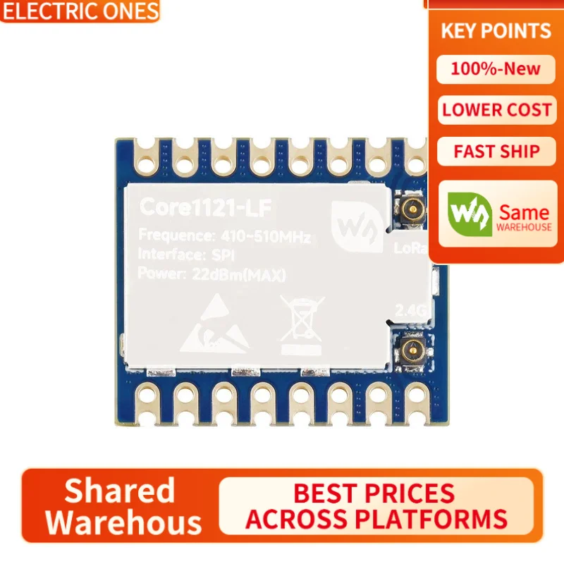 

【Waveshare genuine】- Core1121 LF/HF Dual-Band LoRa Module, Based on Low-Power LR1121 Transceiver, Suitable For Sub-GHz And 2.4GH