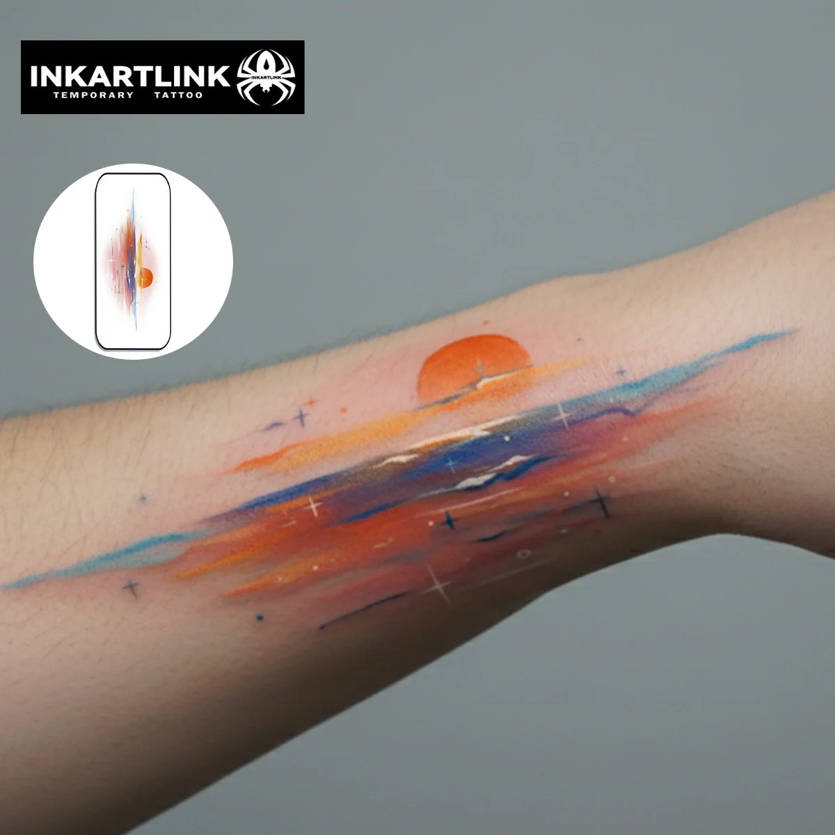 INKARTINK Temporary Tattoo Party Bag Waterproof Color Printing Design Painting Fake Body Stickers, Holiday Role Playing Decorati