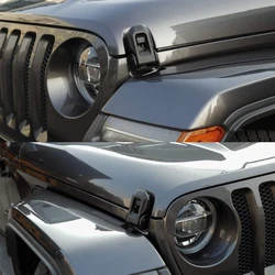 Capó de bloqueo de coche, Pestillos de captura de 2 piezas con accesorios aptos para Jeep Wrangler Jk JL 2007-2018, accesorios exteriores automáticos