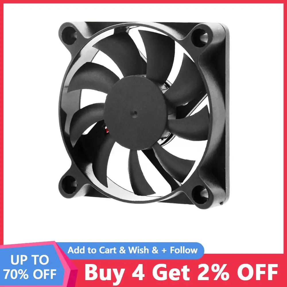 2 Pins Computer Fan 6cm 60mm 6010 12V 0.16A Sleeve Bearing Computer CPU 2pins Silent Cooling Fan Computer PC Case CPU Cooler Fan