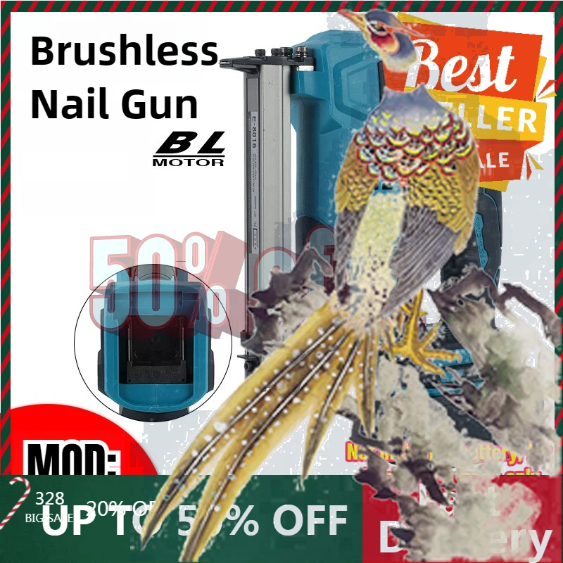 

【Fast Delivery】Cordless Nail Gun Fit Makita 20V MAX Battery 2 In 1 Brad Nailers 2 Mode Lightweight And ErgonomPortable Home Powe