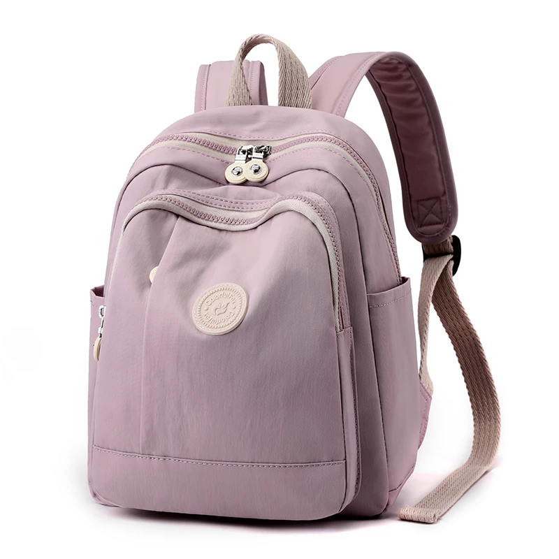 Solid Color Women Backpack Girls Shoulder Bag Rucksack Nylon Female School Multi-pocket Travel Daypacks bag Mochila