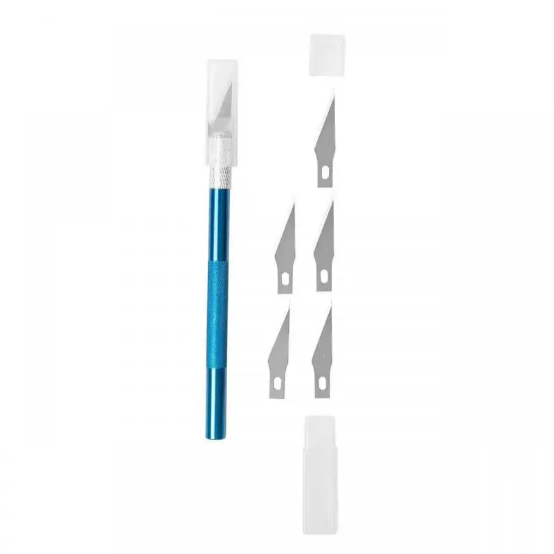 Нескользящий металлический скальпель, нож, набор инструментов, резак, гравировка, ремесленные ножи, 5 шт., лезвия, печатная плата мобильного телефона, сделай сам, ремонт, ручной инструмент, Рождество