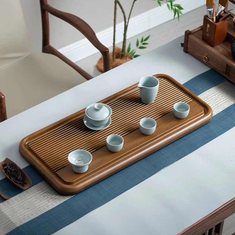 Wooden Luxury Chinese Tea Tray Rectangular Creative Tea Tray Multipurpose Modern bandeja de bambu para cozinha Tea Supplies