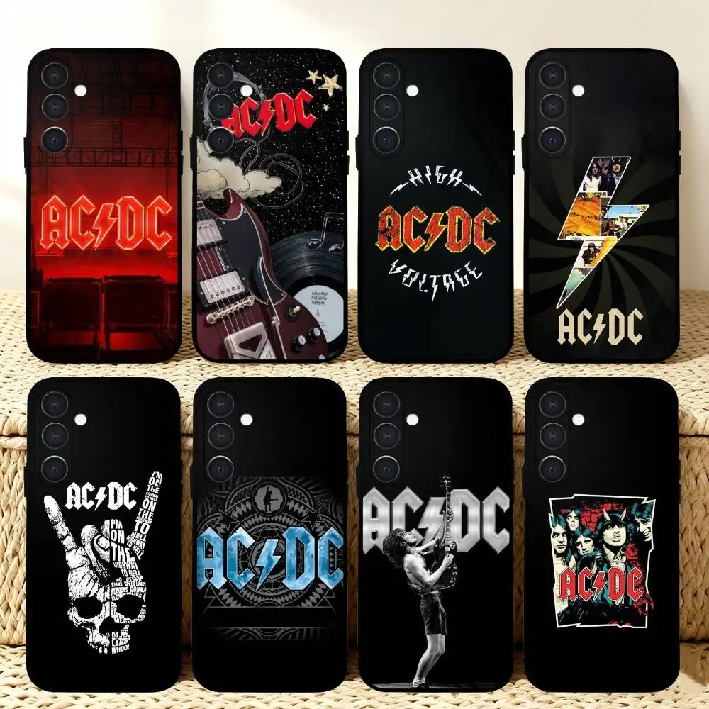 

Rock A-AC D-DC Band Phone Case For Samsung A73,72,71,A52,51,40,41,A22,A32,31,A13, Soft Black Shell