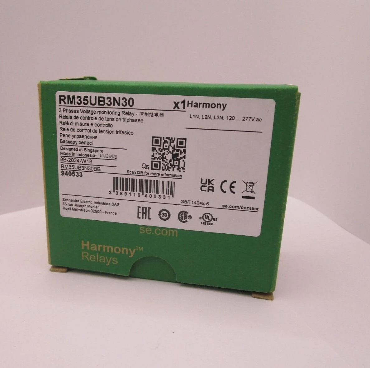 RM35UB3N30 Original 3 Phase Voltage Control Relay 5A FAST SHIPPING