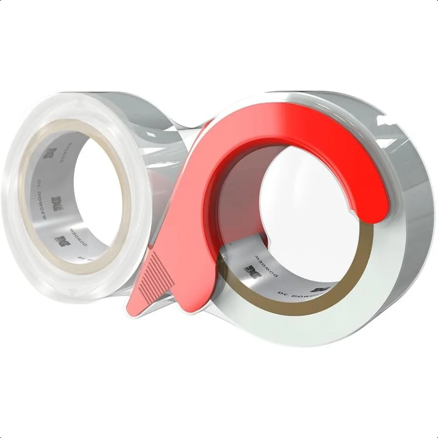 [إجمالي 110 ياردة] شريط تعبئة شفاف مع موزع [عبوة من قطعتين] شريط تغليف 1.88 بوصة × 55 ياردة لفات إعادة تعبئة لبريد الشحن