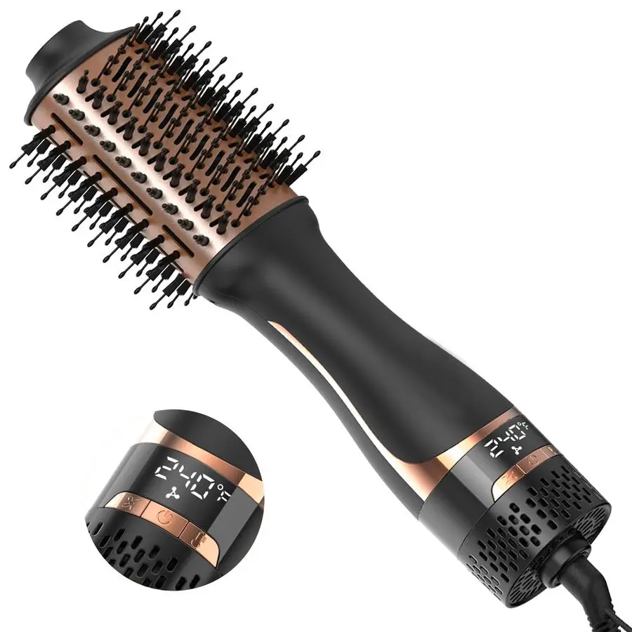 

Hair Dryer Brush, Blow Dryer Brush for Women Fast Styling, One Step Blowout Brush with Display ScreenLess Frizz, More Shine, Ova