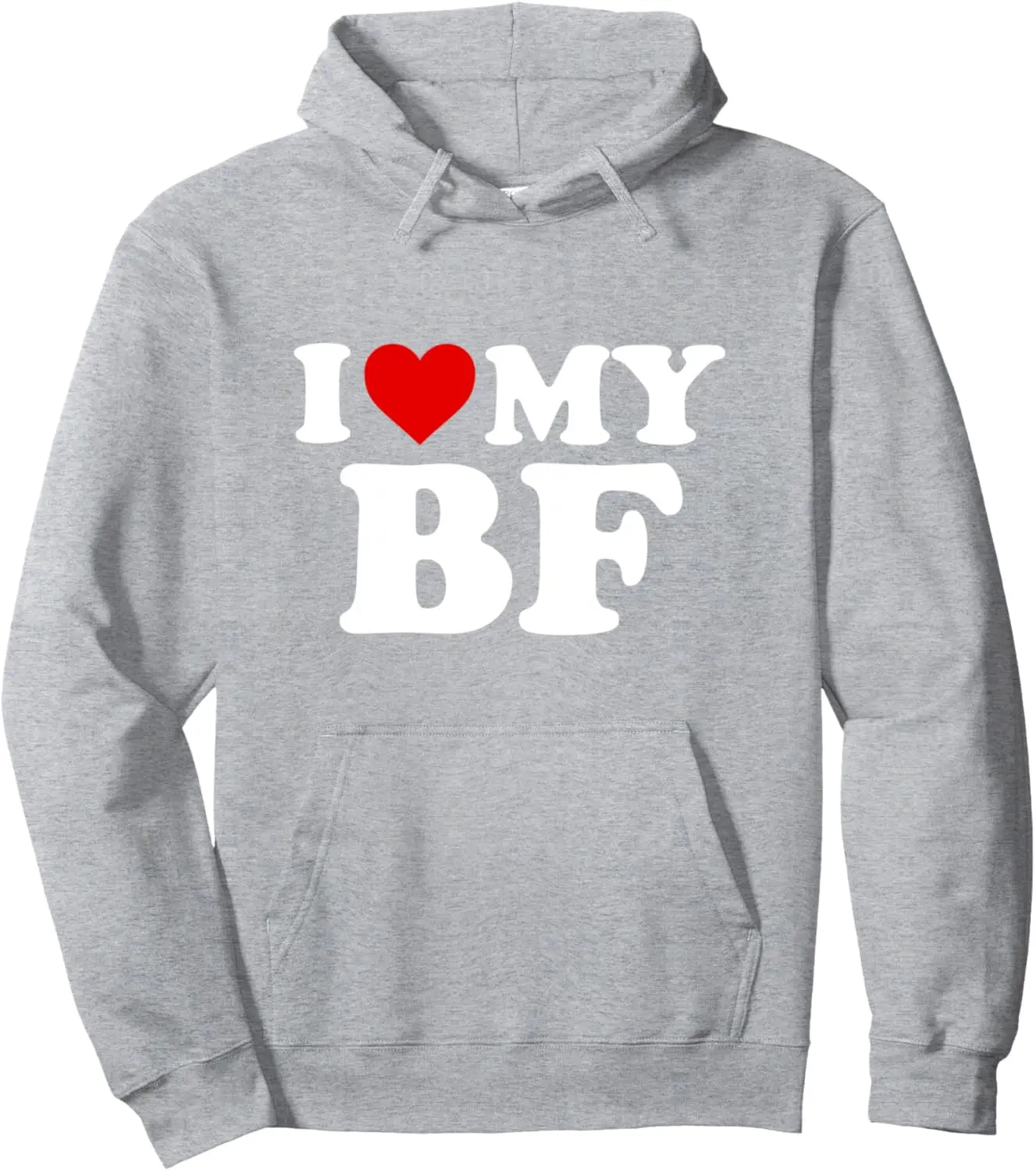 I Love My BF Boyfriend - Red Heart Pullover Hoodie Unisex Autumn Streetwear Tops Women Men Clothing Kawaii Clothes