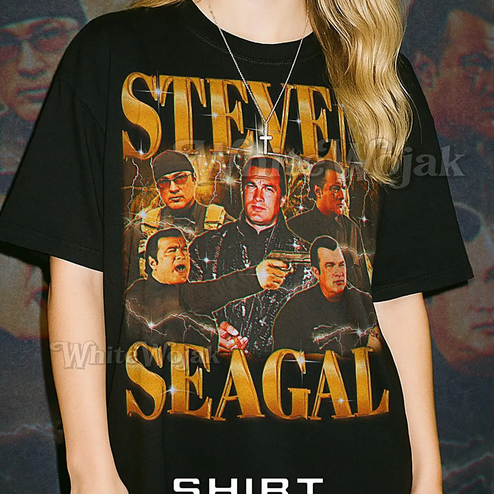 Steven Seagal Bootleg Vintage T Shirt Retro 90s Action Movie Oversized vintage Washed Comfortable graphic Slightly Breathable