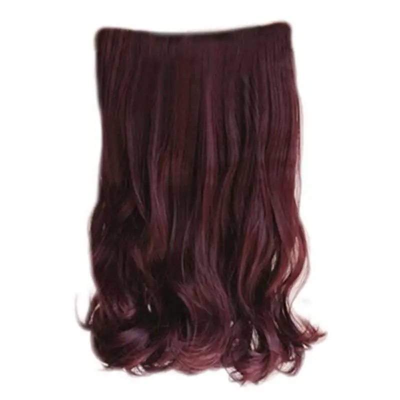 Curly Wavy On Hair Extensions Full Head Top 5 Clips In 60cm Hair Extensions Long Curly Wig For Women