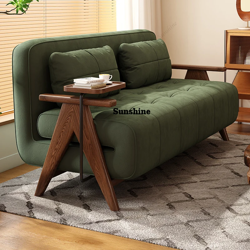 

Beige Bed Living Room Sofas European Velvet Convertible Lounge Double Couch Bedroom Chaise Foldable Divano Letto Home Furniture