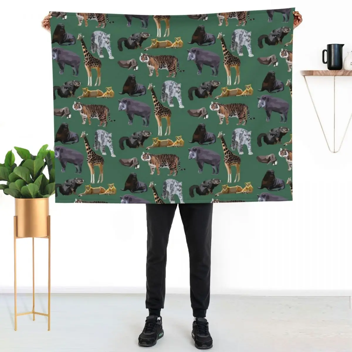 Mixed Mammal Throw Blanket warm for winter Custom Bed Large Thermal Furrys Blankets