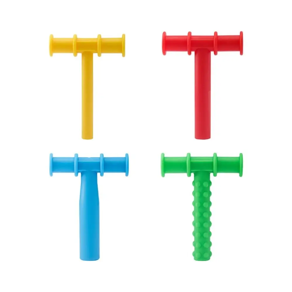 T Shape Oral Muscle Training Tool Silicone Kids Sensory Educational Baby Silicone Teether Washable Rodent Gum