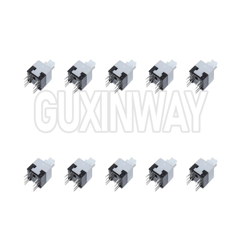 10PCS 8.5X8.5mm 8.5*8.5mm Mini Push button switch 6Pin Push Tactile Power Micro Switch Self lock On/Off button Latching switch