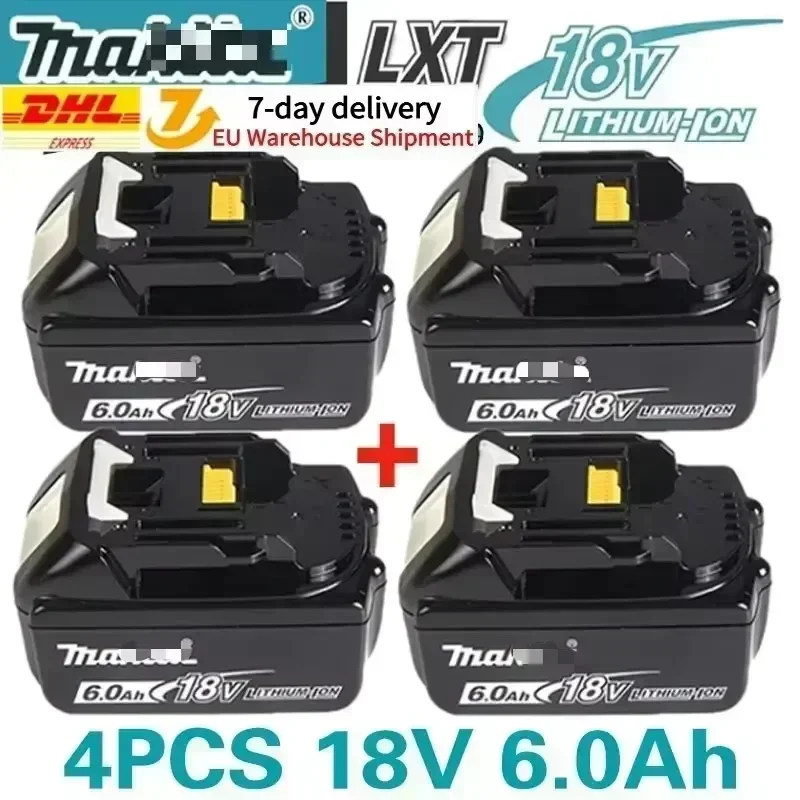 100% originele Makita oplaadbare accu voor elektrisch gereedschap, vervangbare LED lithium-ion, 18V 6.0 9.0Ah LXT BL1860B BL1860BL1850 BL1830