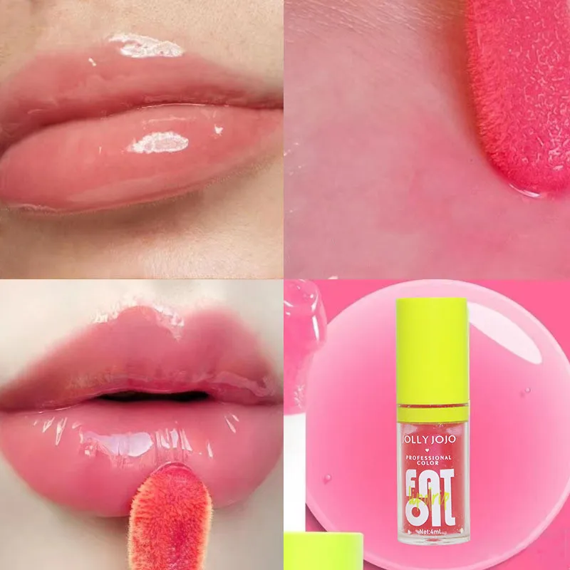 Nude Brown Plumping Lip Gloss Long-lasting Moisturizing Non-stick Cup Water-light Jelly Lip Oil Women Lips Care Makeup Cosmetics