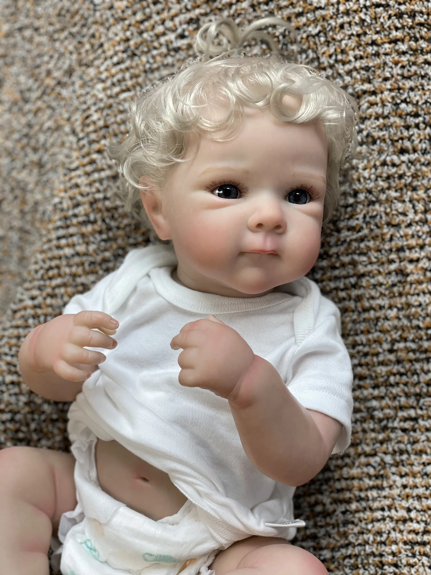 50 ซม.กันน้ํา Bettie Bebe Reborn สาวไวนิลเต็มรูปแบบ Rooted ผมสีขาว Handmade เหมือนจริงตุ๊กตาเด็กทารก Reborn