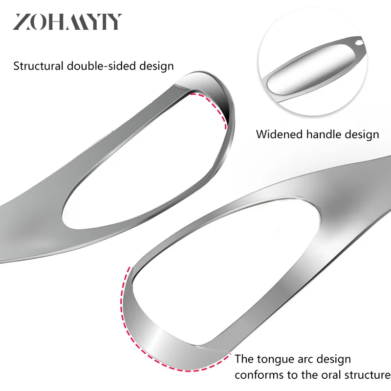 Raspador de lengua tipo ventilador de acero inoxidable, cepillo limpiador de lengua, limpieza de aliento fresco, cepillo de dientes de lengua recubierto, cuidado de la higiene bucal