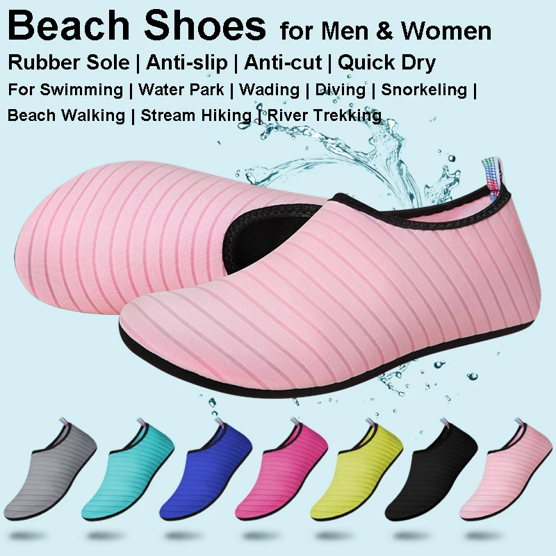 Unisex Wasserschuhe für Strand, Wassersport, Tauchen, Schnorcheln, Aqua-Sneaker mit Gummisohle, Rutschfest und Schnittresistent, für Fluss-Trekking – Detail 2
