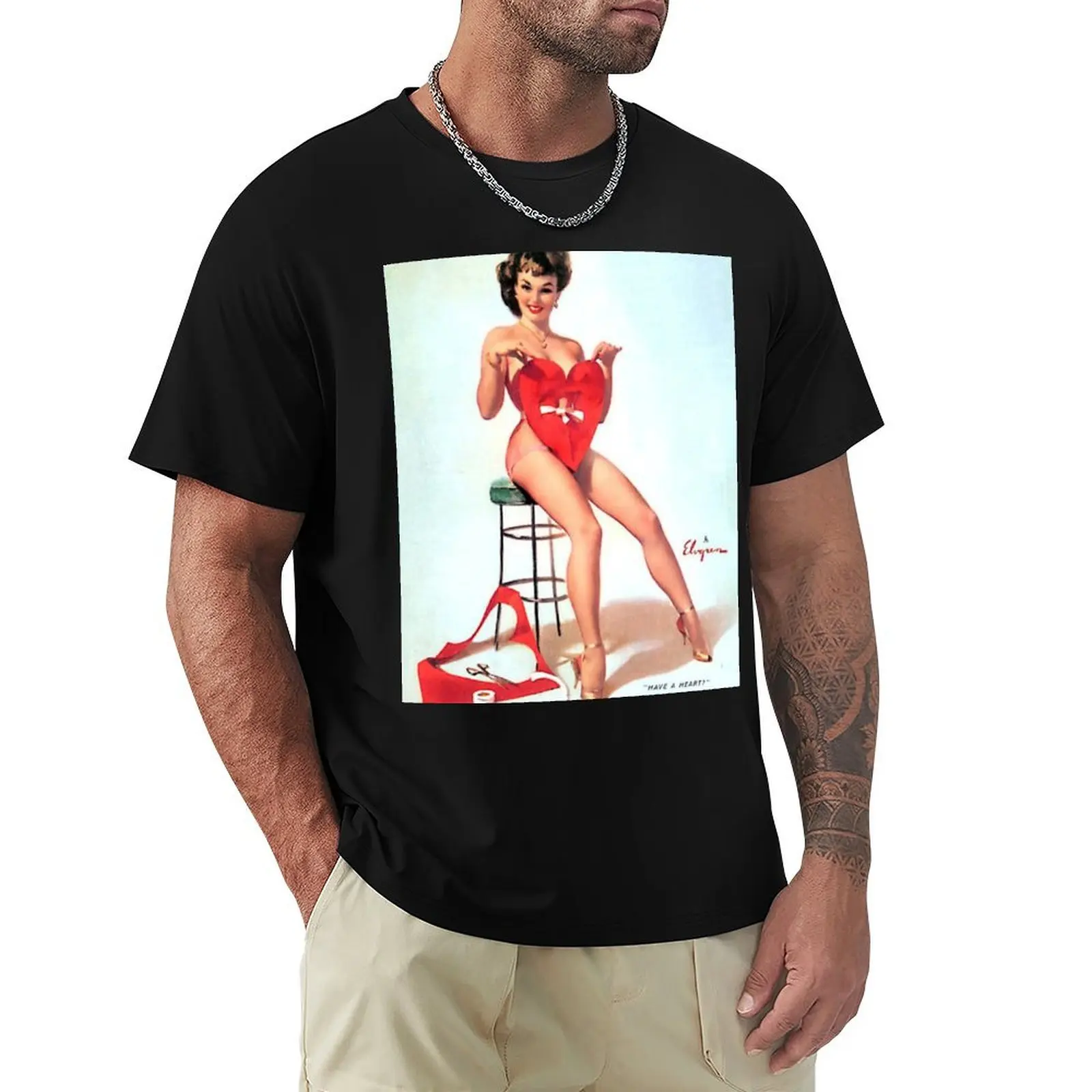 Pin-Up Girl - Elvgren - Vintage T-Shirt UV Protection Outdoor Tee Shirt