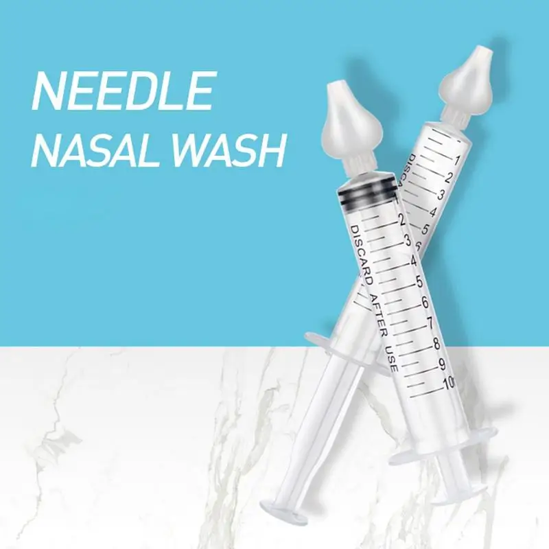 2Pcs 10ML Baby Rhinitiss Nasal Washer Baby Nose Clean Needle Tube Infant Care Nasal Aspirator Cleaner 6 Color Nasal Washer