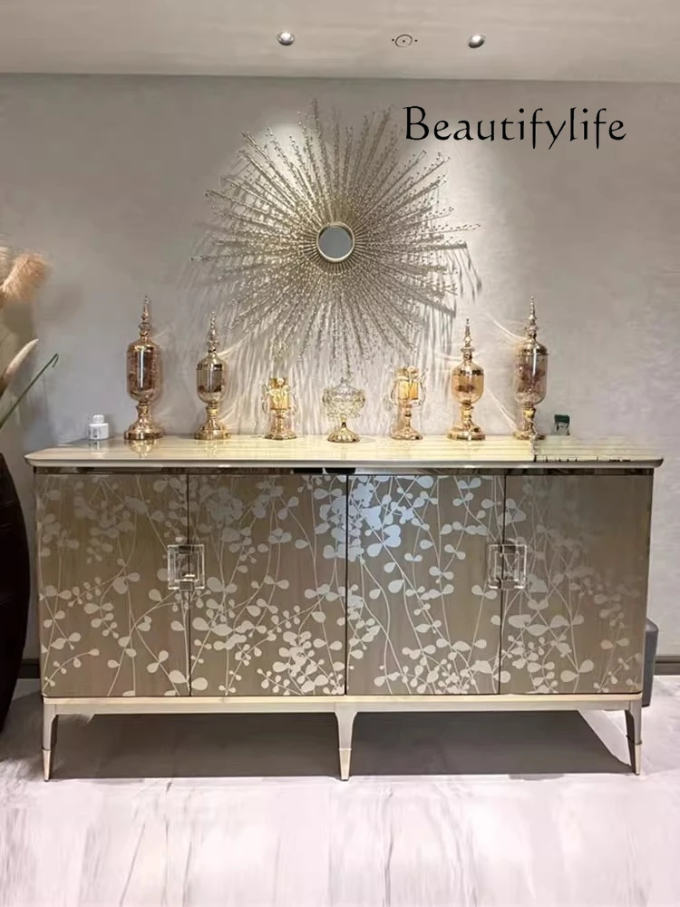 

American light luxury home entrance cabinet paint decoration living room storage dining side foyer shoe cabinet designer