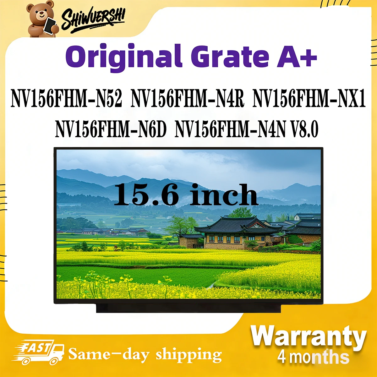 

15.6 inch Wholesale Laptop Lcd Slim Screen Monitor Panel NV156FHM N52 NV156FHM N4R NV156FHM NX1 NV156FHM N6D NV156FHM N4N V8.0