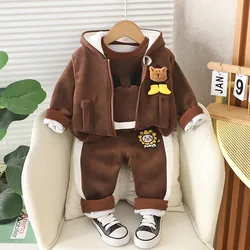 1 2 3 4 Years Winner Baby Boys Clothes Cute Lion Autumn Boys Clothing Sets Coat + Vest + Pants Boys Suits Children's Clothing