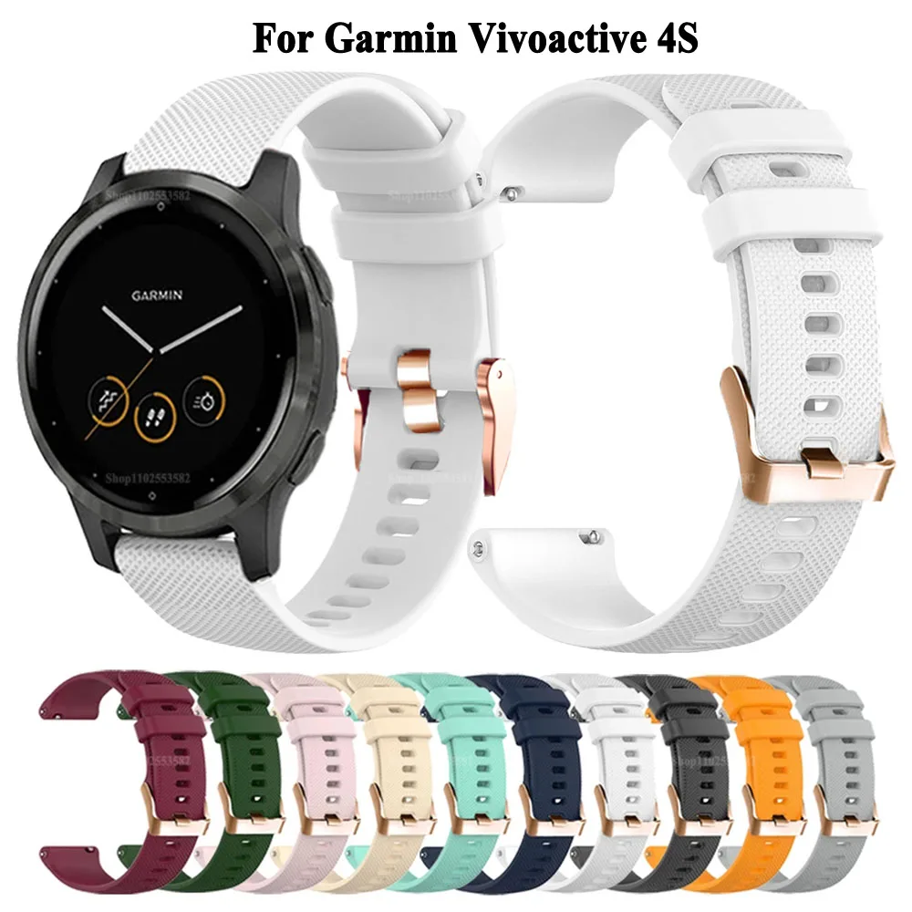 18MM Watchband For Garmin Vivoactive 4S Silicone Watch Strap Smartwatch Bracelets For Venu 2S Vivomove 3S Forerunner 265S 255S