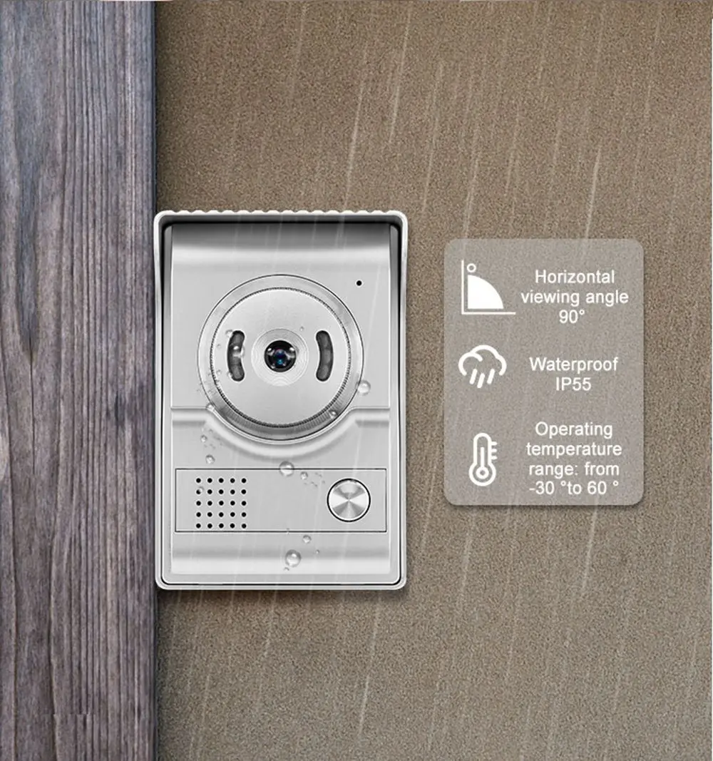 Imagem -06 - Super Rainproof Video Doorbell Intercom Kits Sistema de Câmera Smart Home Security Screen Função de Visão Noturna