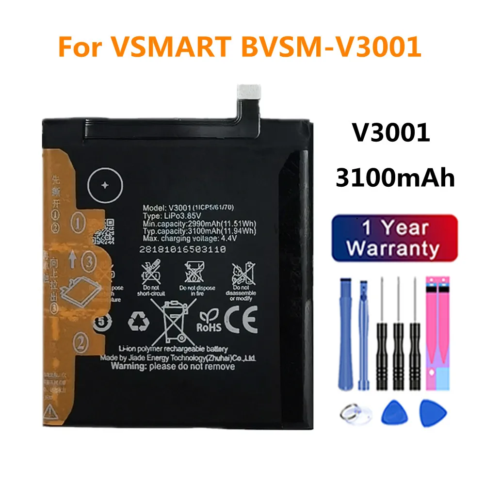 

3100mAh BVSM V3001 Phone Battery For VSMART BVSM-V3001 BVSMV3001 High Quality Bateria Batteries In Stock + Tracking Number