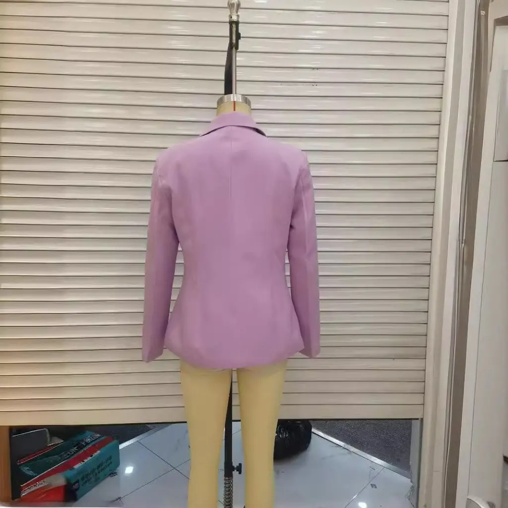 レディース スリム プリーツ ワンボタン スモールスーツジャケット 秋冬ファッション 欧米風 個性派服