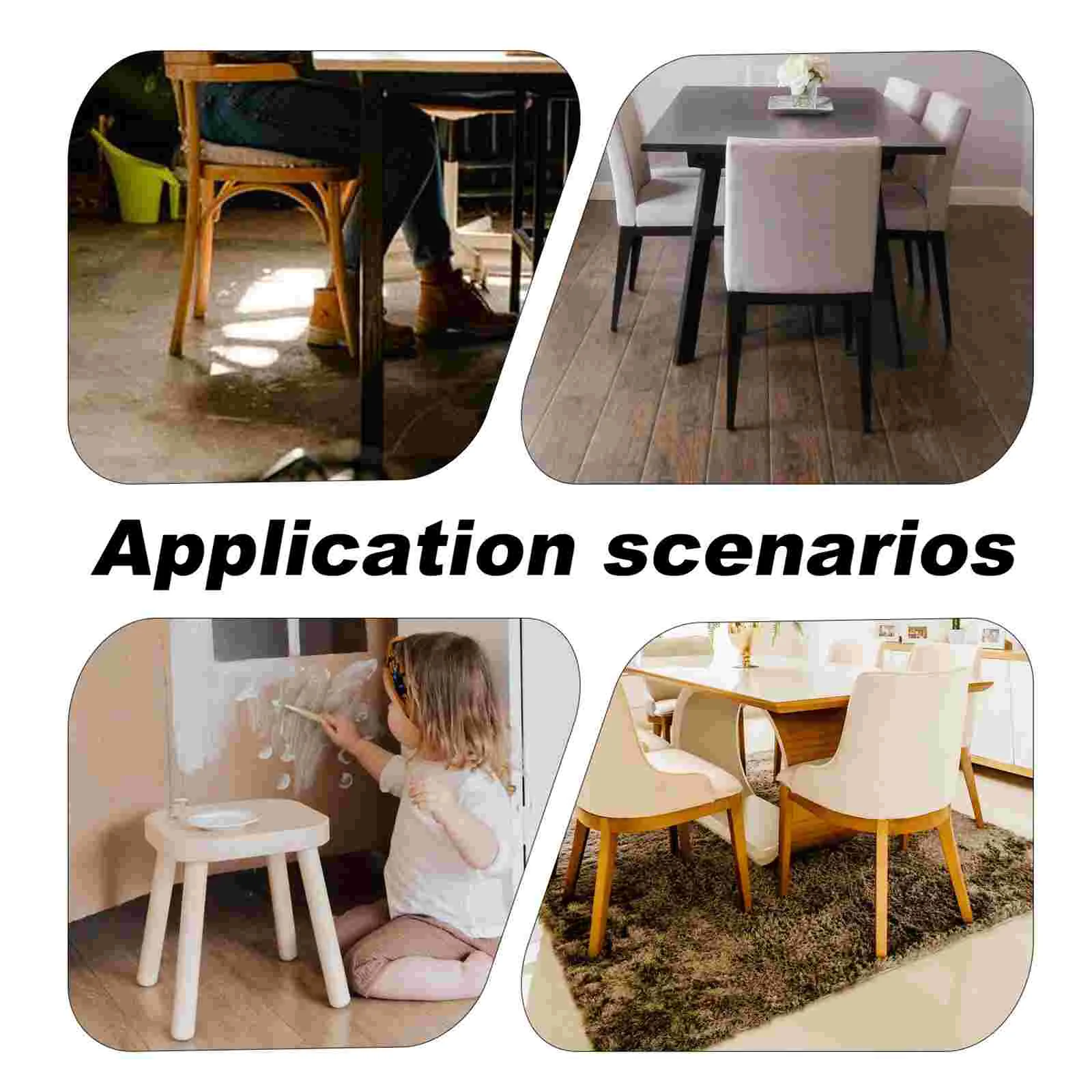 10 Pcs Stool Leg Floor Protectors Table and Chair Protection Pad Feet Cover Protective Black