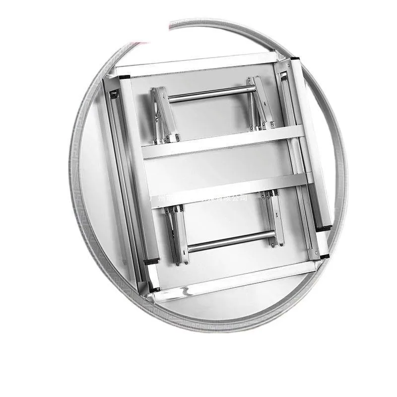 Stainless steel folding round table barbecue large stall table rural dining dining commercial
